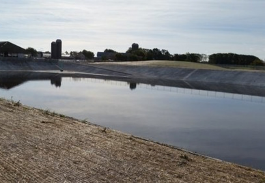 Concrete Lined Waste Holding Pond / Lake County, Illinois
